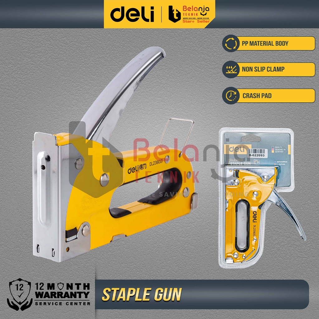 

Stapler Gun Deli Staples Tembak 4-8mm EDL238001 Staple Gun Tacker Jok Motor