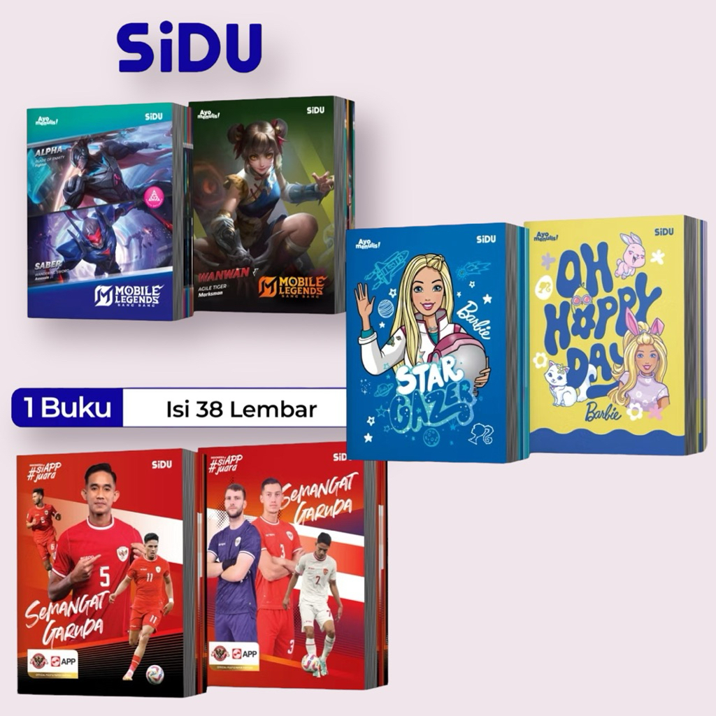 

SiDU Buku Tulis Mobile Legends | Tim Nas | Barbie 38 Lembar - 10 buku