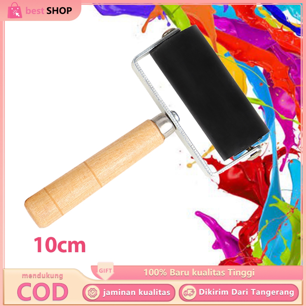 

10cm Roller Karet Rubber Roller Loler Roll Grafis Untuk Printmaking Children Art Craft Tool