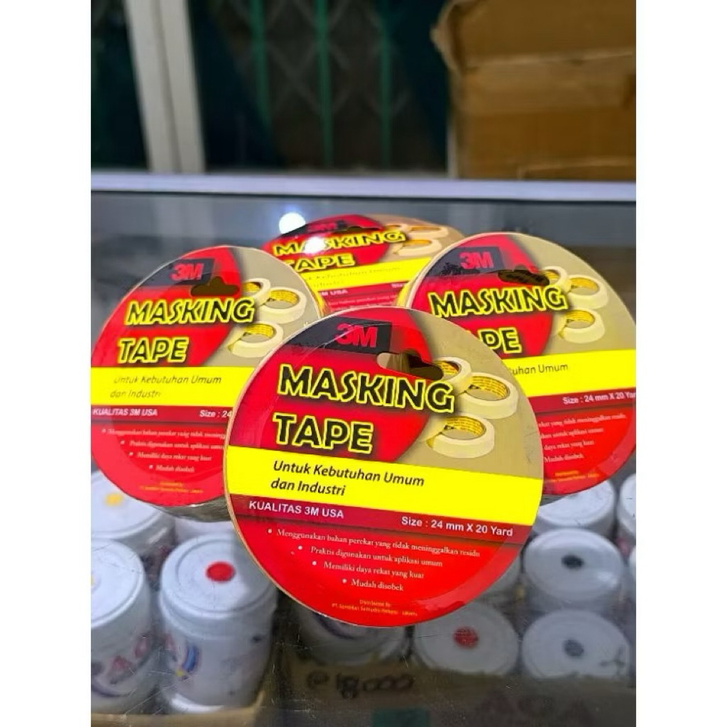 

Solasi Kertas 24mm x 20yard Masking Tape 3M | Isolasi Lakban Selotip