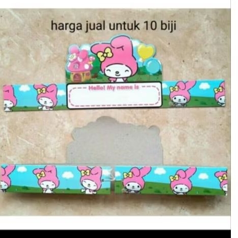 cake topper melody / kertas kado melody uk 50 x60 cm / topi ulang tahun isi 10 melody/ sendok garpu 