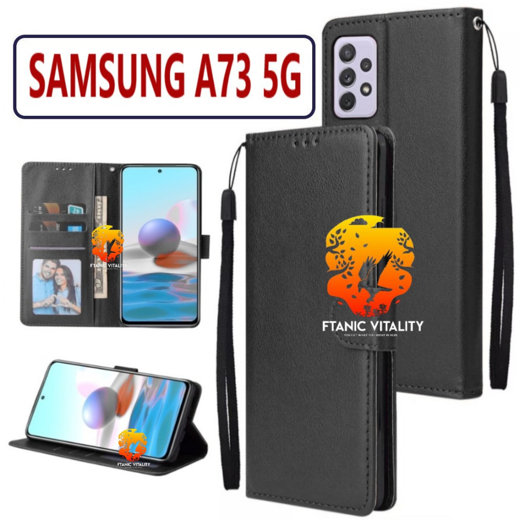 FLIP LEATHER CASING SAMSUNG A73 5G CASE KULIT FLIP WALLET LEATHER DOMPET KULIT PREMIUM SARUNG BUKA T