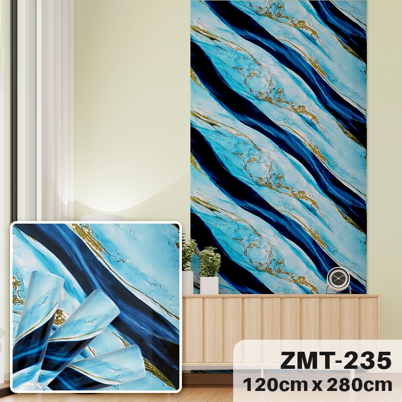 Wallpaper Foam 3D Wallpaper Dinding Marmer Mewah Elegant Wpc Stiker Dinding Wallpaper