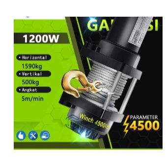 NV-INDST winch mobil offroad 12volt 4500lbs katrol listrik 10M Electric Hoist Crane