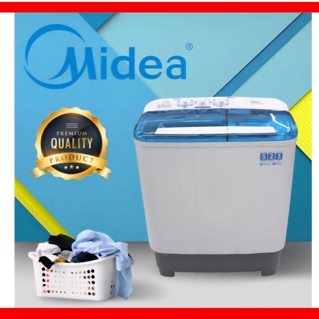 MIDEA MESIN CUCI 2 TABUNG KAPASITAS 8 KG MTD-92 P501Q