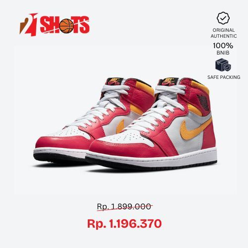 AIR JORDAN I RETRO HIGH "LIGHT FUSHION RED" SEPATU SNEAKERS PRIA ORI