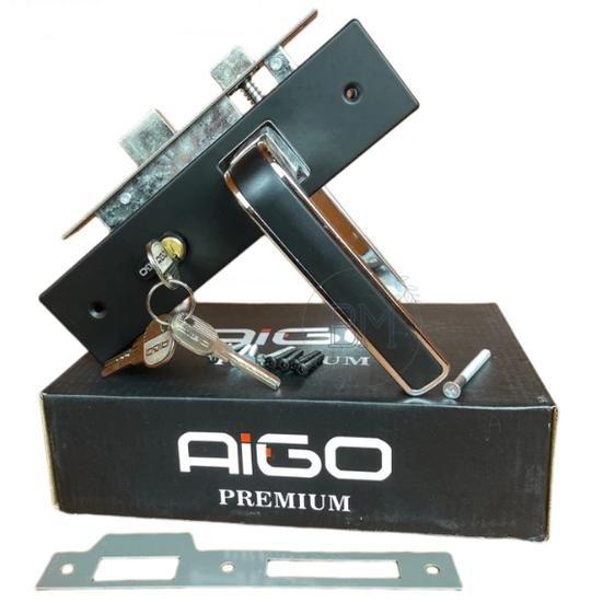 Handle Set Kunci Pintu rumah ukuran kecil mini aigo premium hitam APS02 BMS