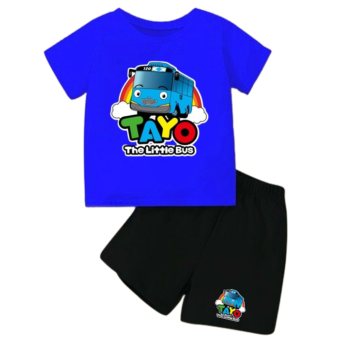 SETELAN ANAK BUS TAYO 2-10 TAHUN  -STELAN BAJU ANAK BIS TAYO LAKI LAKI DAN PEREMPUAN - TAYO THE LITT