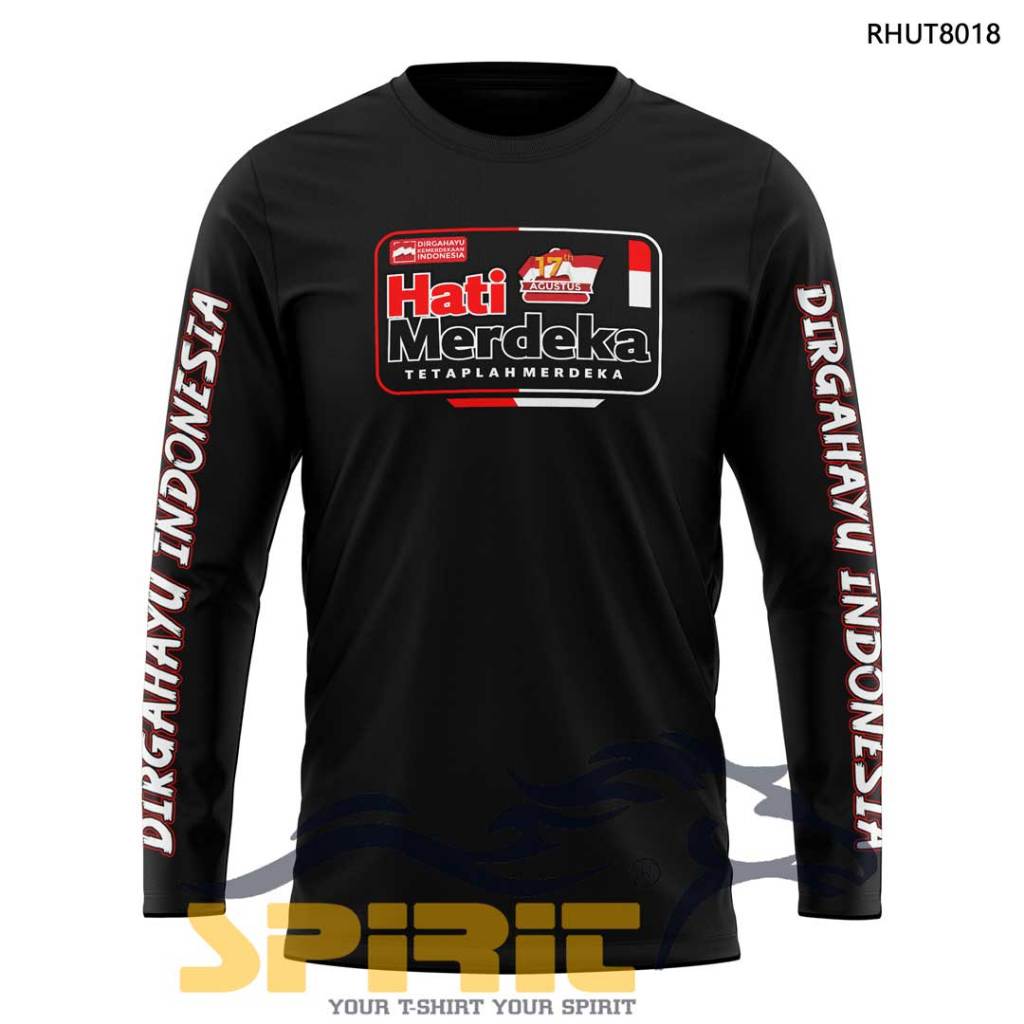 Kaos 17 Agustus 2025 Lengan Panjang Katun Combed 24s Tshirt HUT RI ke-80 Desain Keren & Nyaman
