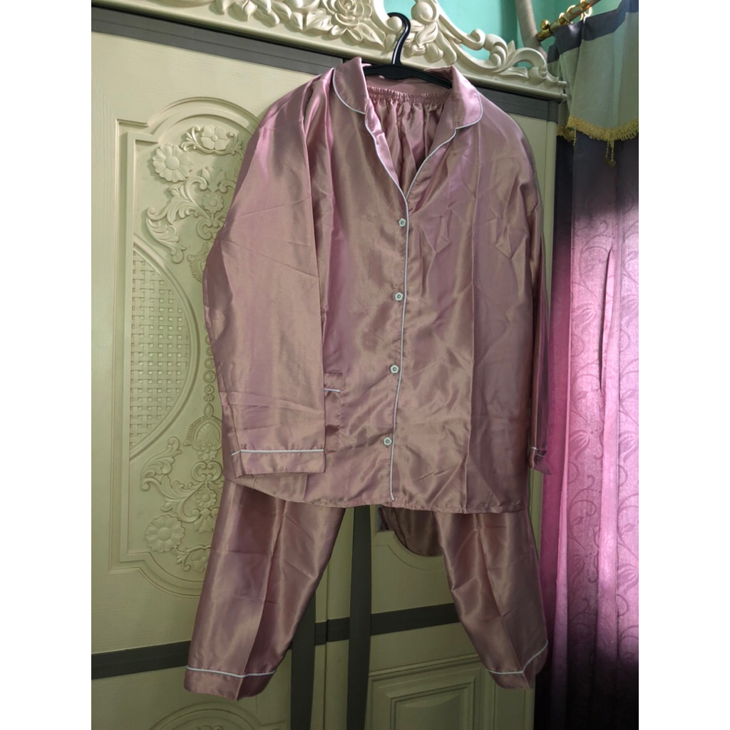 piyama satin pink