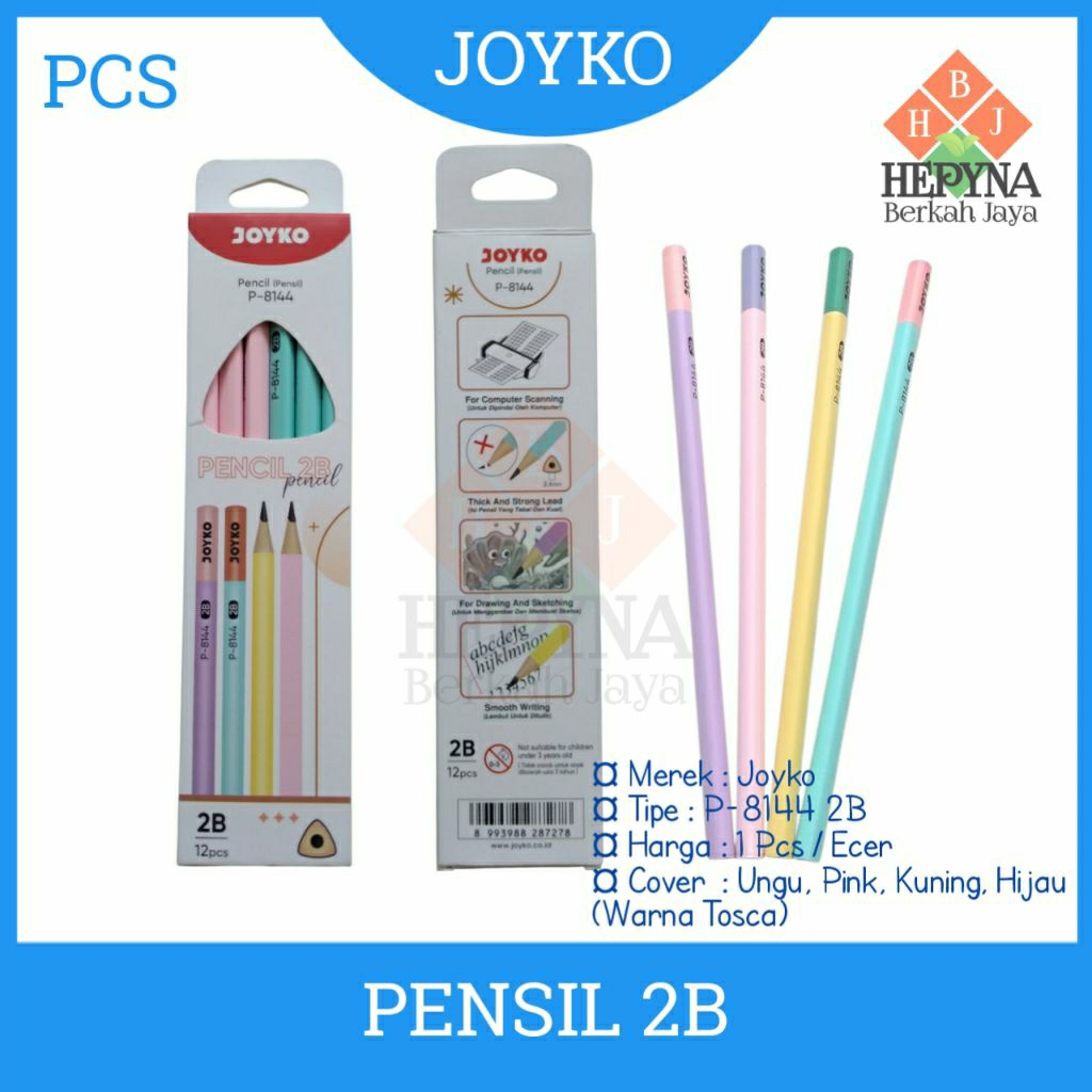 

Pensil Pencil Joyko P-8144 2B Empat Warna Cantik (Harga Satuan)