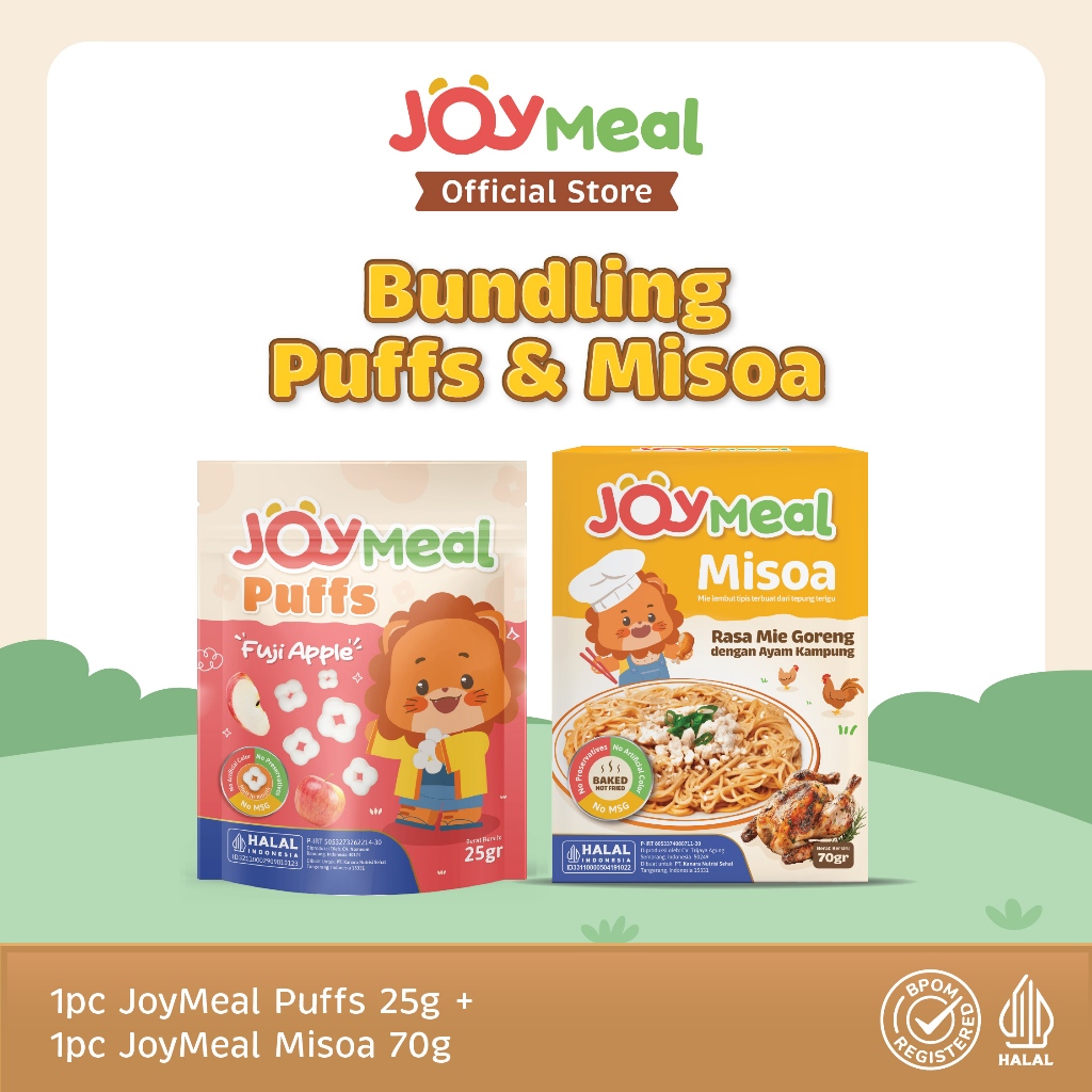 JoyMeal Misoa x Puffs | Misoa Mie Goreng dan Kuah Kaldu 70 gr + Puffs Snack Anak 25 gr
