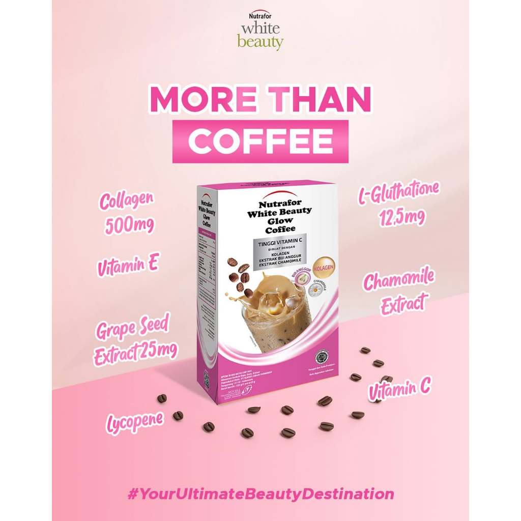 

Nutrafor White Beauty Glow Coffee Box dan Sachet | Kopi Kolagen Kulit Cerah, Rambut Sehat