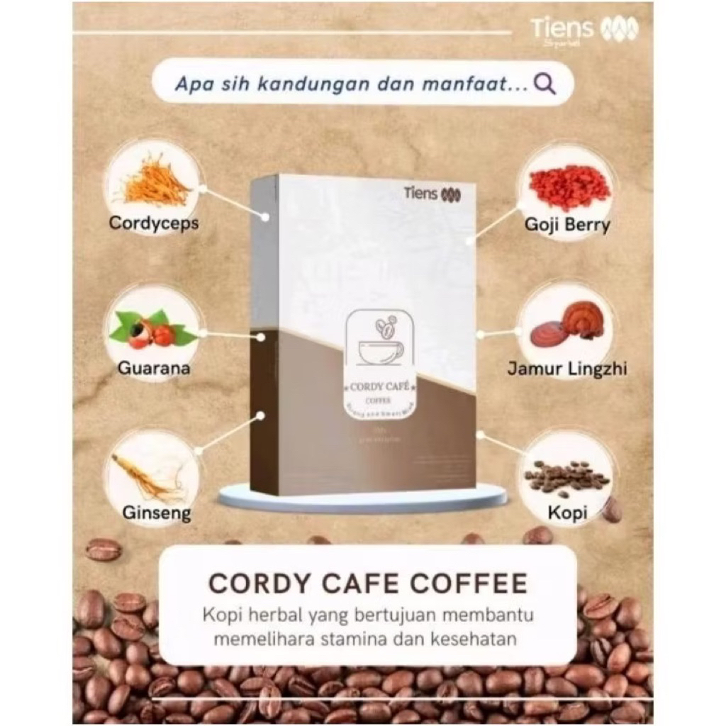 

Cordy cafe Tiens isi 10 sachet segel