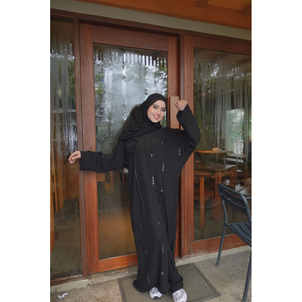 NURALI - Reef Abaya mewah umroh syari hitam elegant