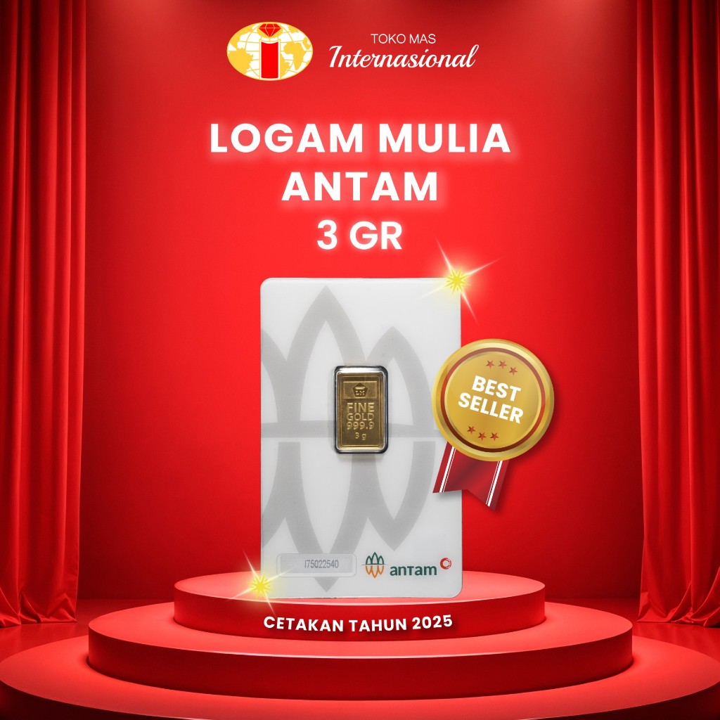 Logam Mulia LM Press 3gr 3g 3 Gram Batangan Emas ANTAM Sertifikat