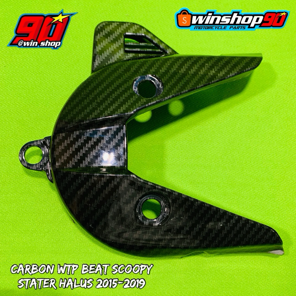 cover tutup cvt CARBON WTP Beat Scoopy 2015-2019 stater halus