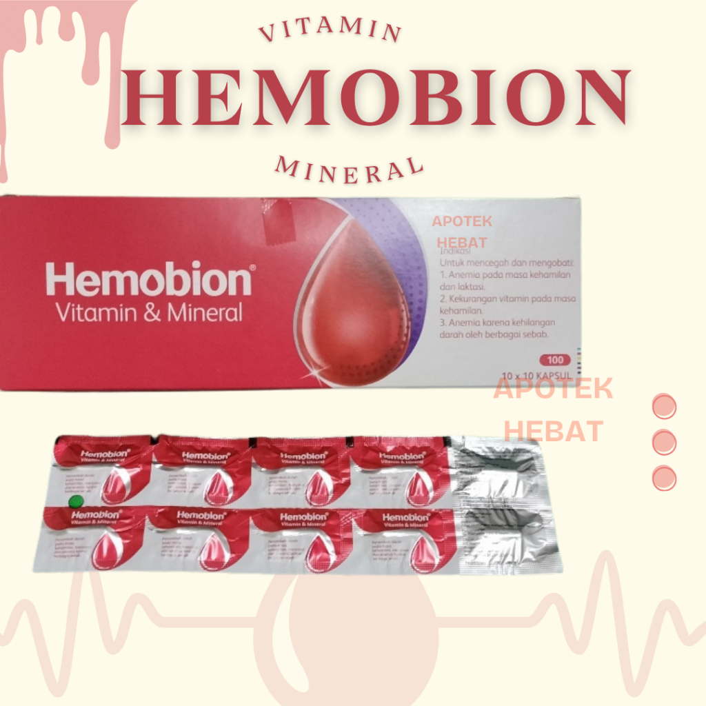 Hemobion Obat Anemia Obat Penambah Darah Sangobion Strip Kurang Darah Zat Besi Ibu Hamil Mens