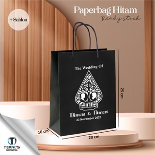 

[12 PCS] PAPER BAG HITAM POLOS READY STOCK - PAPERBAG HAJATAN NIKAH UKURAN20 x 25 x 10