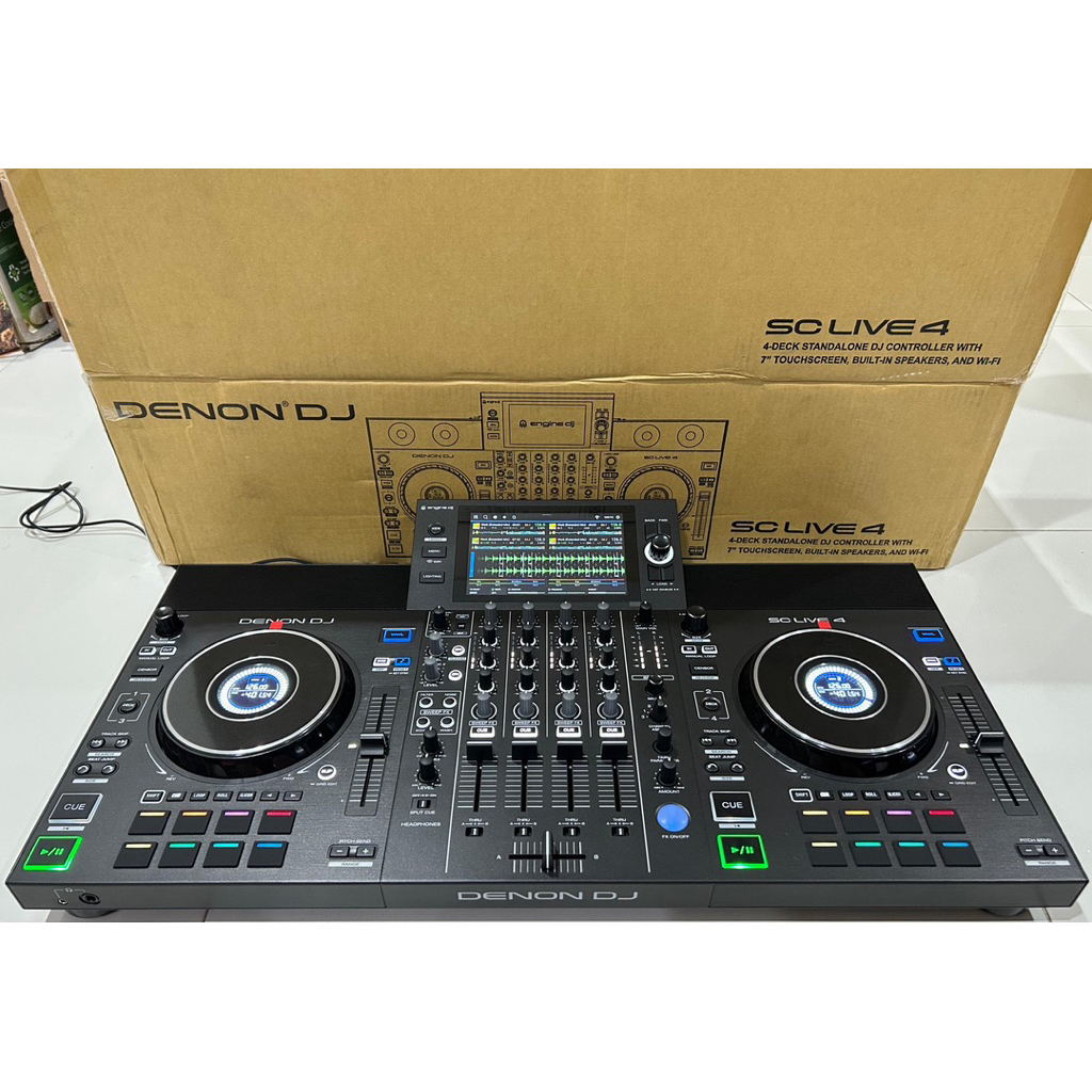 Alat DJ Denon SC Live 4 Touchscreen New Fullset Box Controller DJ Built In Speaker Like Pioneer DJ X