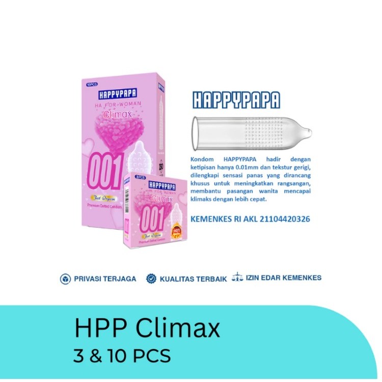 KONDOM HAPPYPAPA GERIGI BERDURI ULTRA TIPIS 001 DENGAN SENSASI HANGAT - CONDOM HOT SENSATION DOTTED 