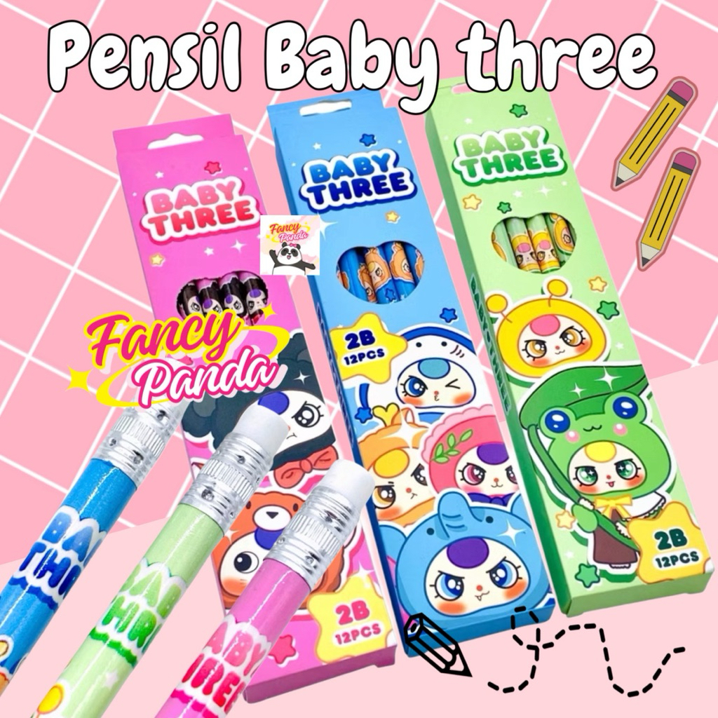 

Pensil 2B Baby Three / Pensil kayu karakter