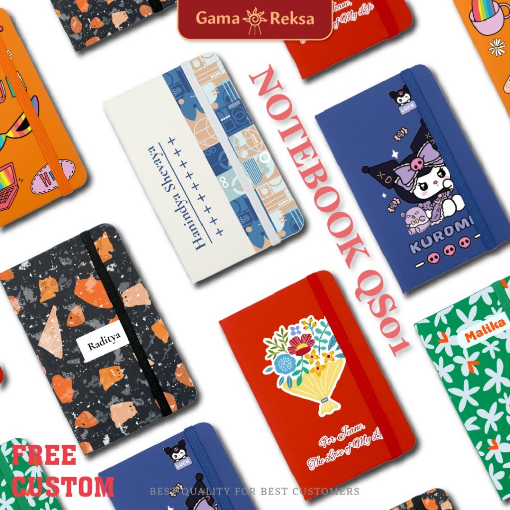 

( SEHARI JADI )Custom Nama/Logo Uv Print Notebook Agenda Kulit Premium A5 Buku Catatan Kerja Souvenir QS01