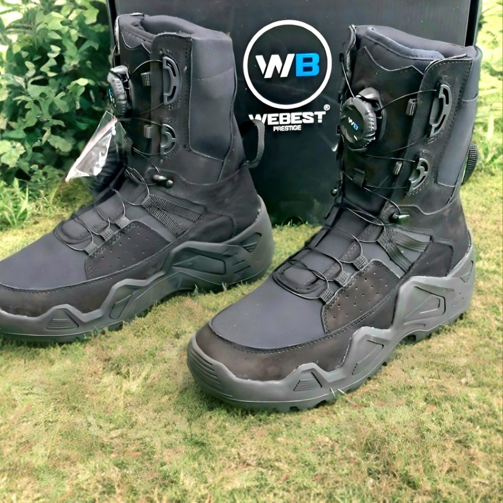 Sepatu PDL WEBEST Force One Tali Putar Terbaru Kulit Asli Full Suede