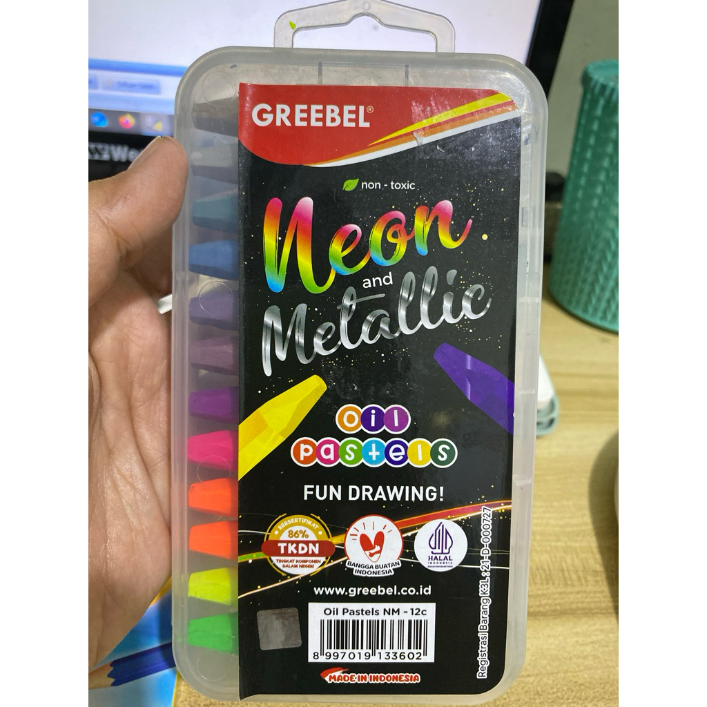 

Crayon neon metalic greebel isi 12 warna