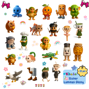 

Sticker Anomali Brainrot 3D Viral 22 pcs Lucu Siap Tempel