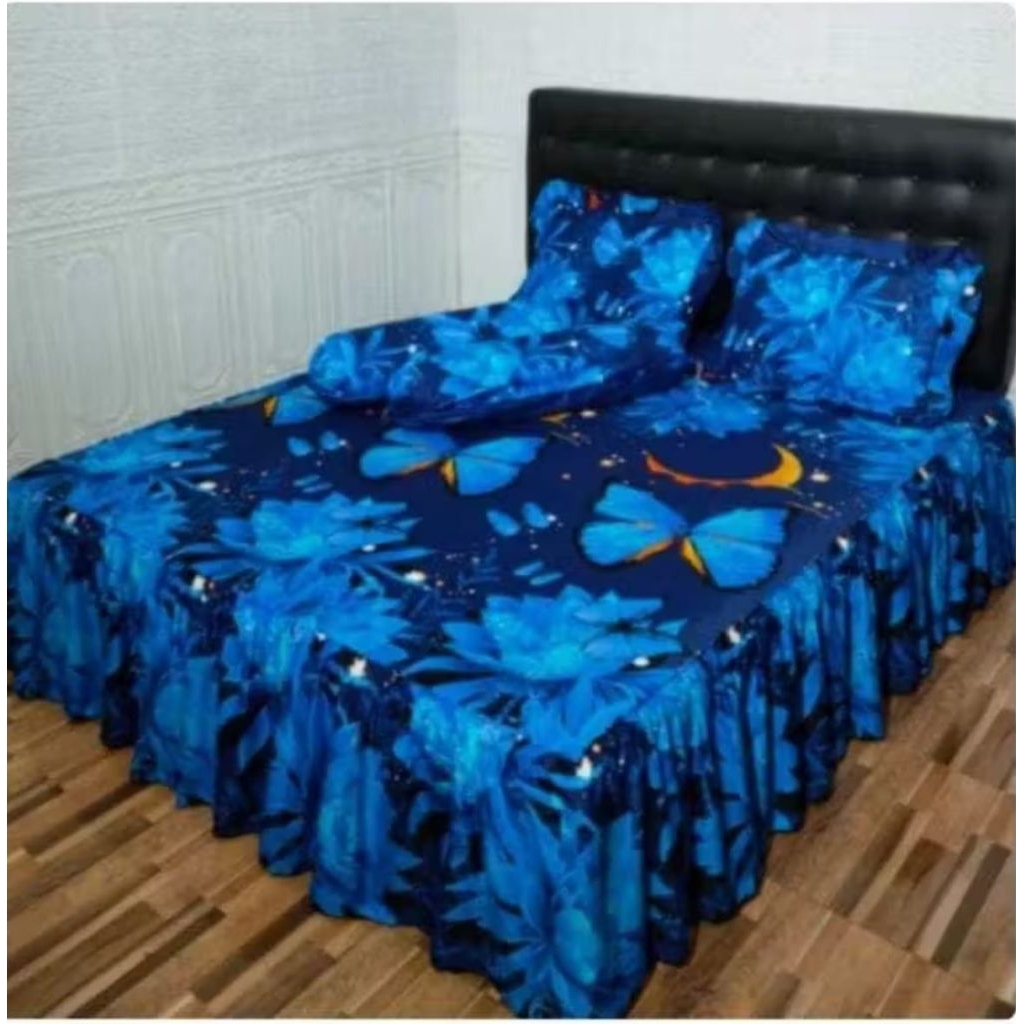 SPREI RUMBAI UKURAN 180 CM X 200 CM X TINGGI RUMBAI 35 CM SPREI BUNGA KATUN
