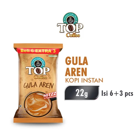 

Top Coffee Kopi Instan Gula Aren Pack 22 gr isi 6 + 3 pcs
