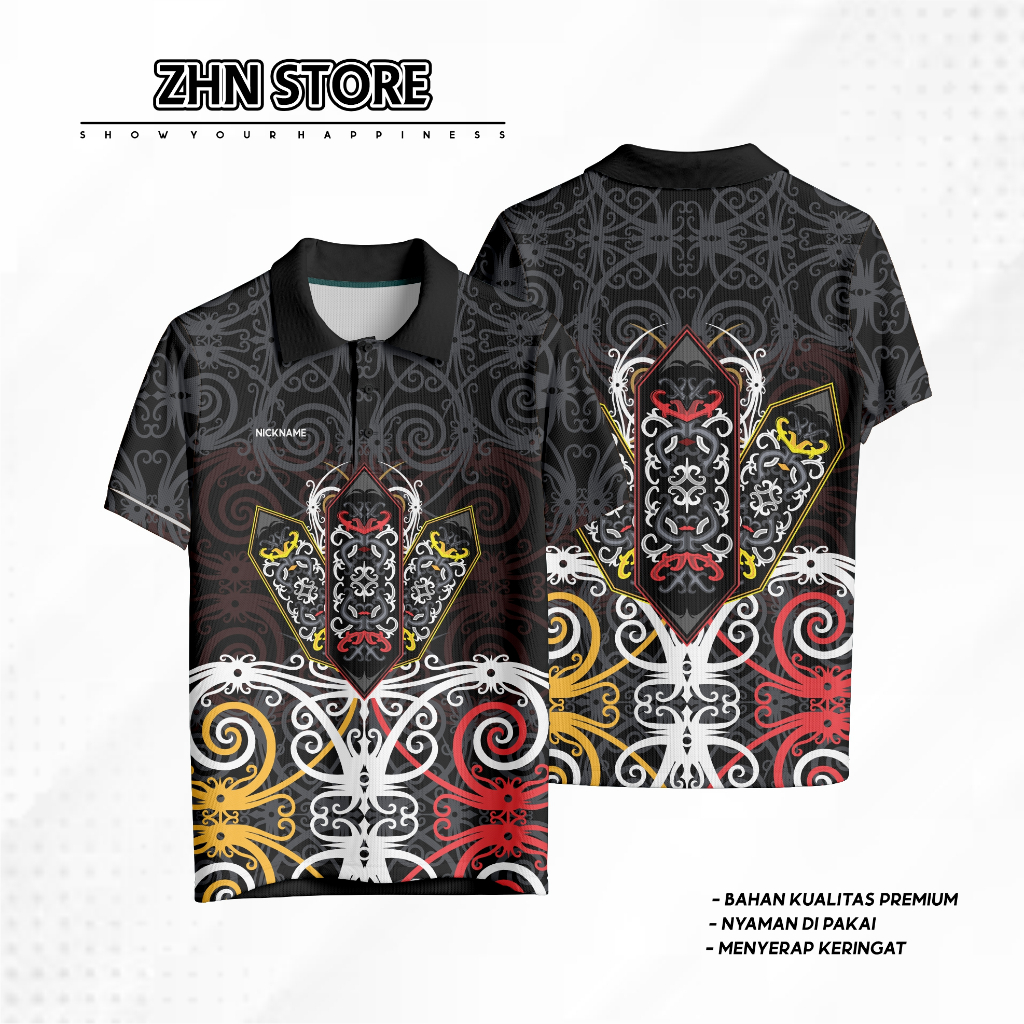 Kaos Batik Kalimantan Jersey Batik Kalimantan Kalimantna Baju Nunukan Borneo Kalimantan Selatan Full