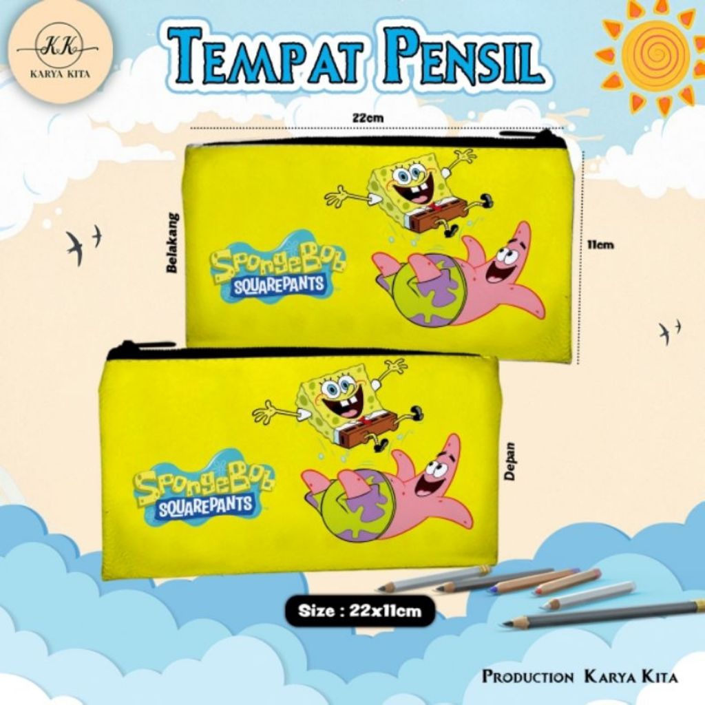

Pencil Case Karakter Spongebob 02 | Samba kids Pencil case premium Alat Pencil Terlaris