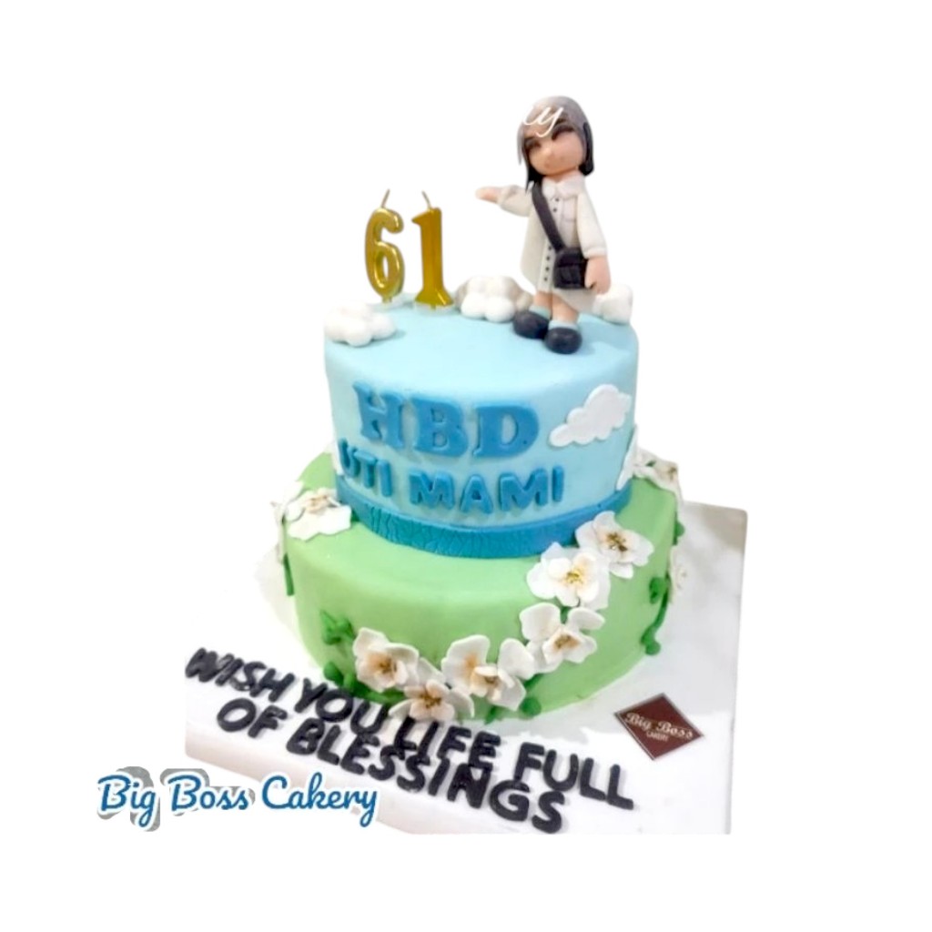 

KUE TINGKAT 2 TIER CAKE FOR BIRTHDAY ANNIVERSARU ENGAGEMENT SWEET SEVENTEEN GRADUATION WITH FONDANT