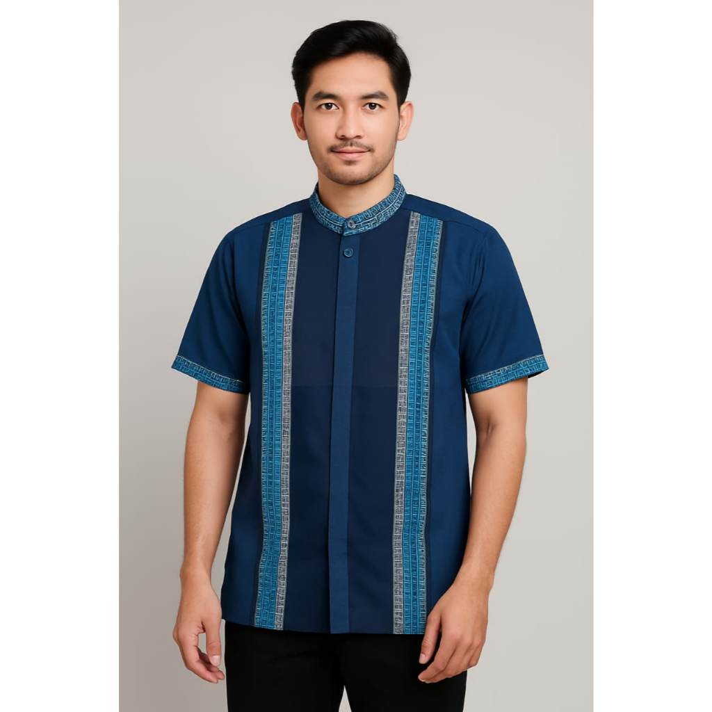 SumberRejekiJeans (BONUS DUS) MOERBA Baju Koko Pria Lengan Pendek Terbaru 2025 Bahan Songket Warna H