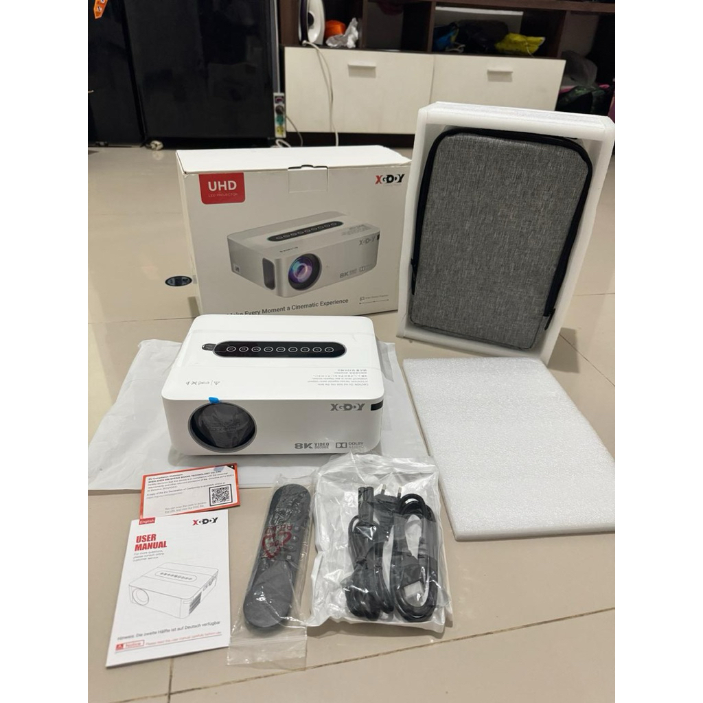 XGODY X1 Smart Proyektor LCD -Android 9 - FHD 1080P -Dolby Atmos -2GB+16GB -Auto Keystone - 460 ANSI