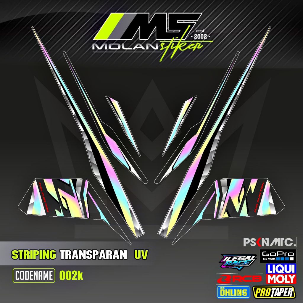Decal Sticker Striping Variasi Transparan Uv F1ZR 110 2 Tak Y 110 SS SS TWO Y 125 ZR Yamaha F1zr Pos