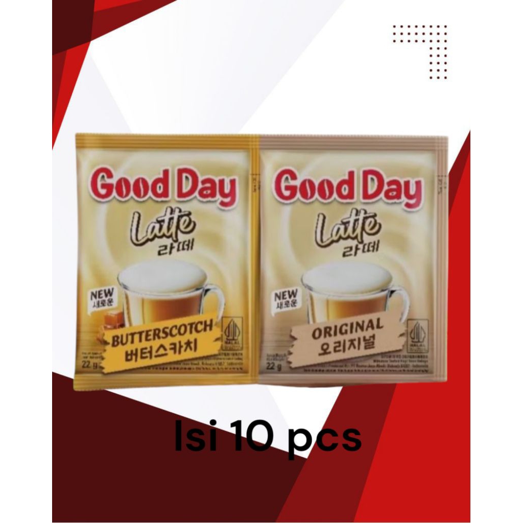 

GOOD DAY LATTE 1 RENCENG ISI 10 PCS RASA ORIGINAL DAN BUTTERSCOTCH