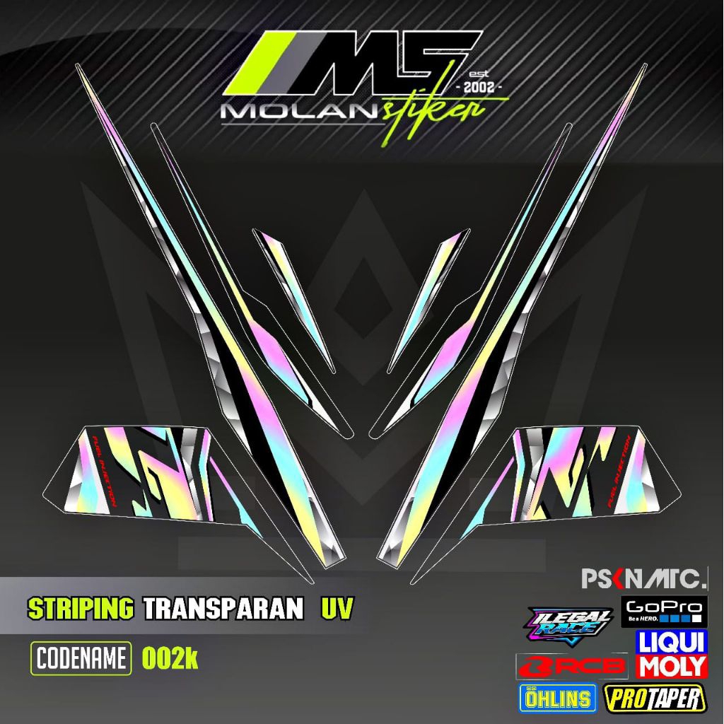 Decal Sticker Striping Variasi Transparan Uv Jupiter Z Robot 2010-2013 Lz 115 Lagenda Z Jupiter Rc D