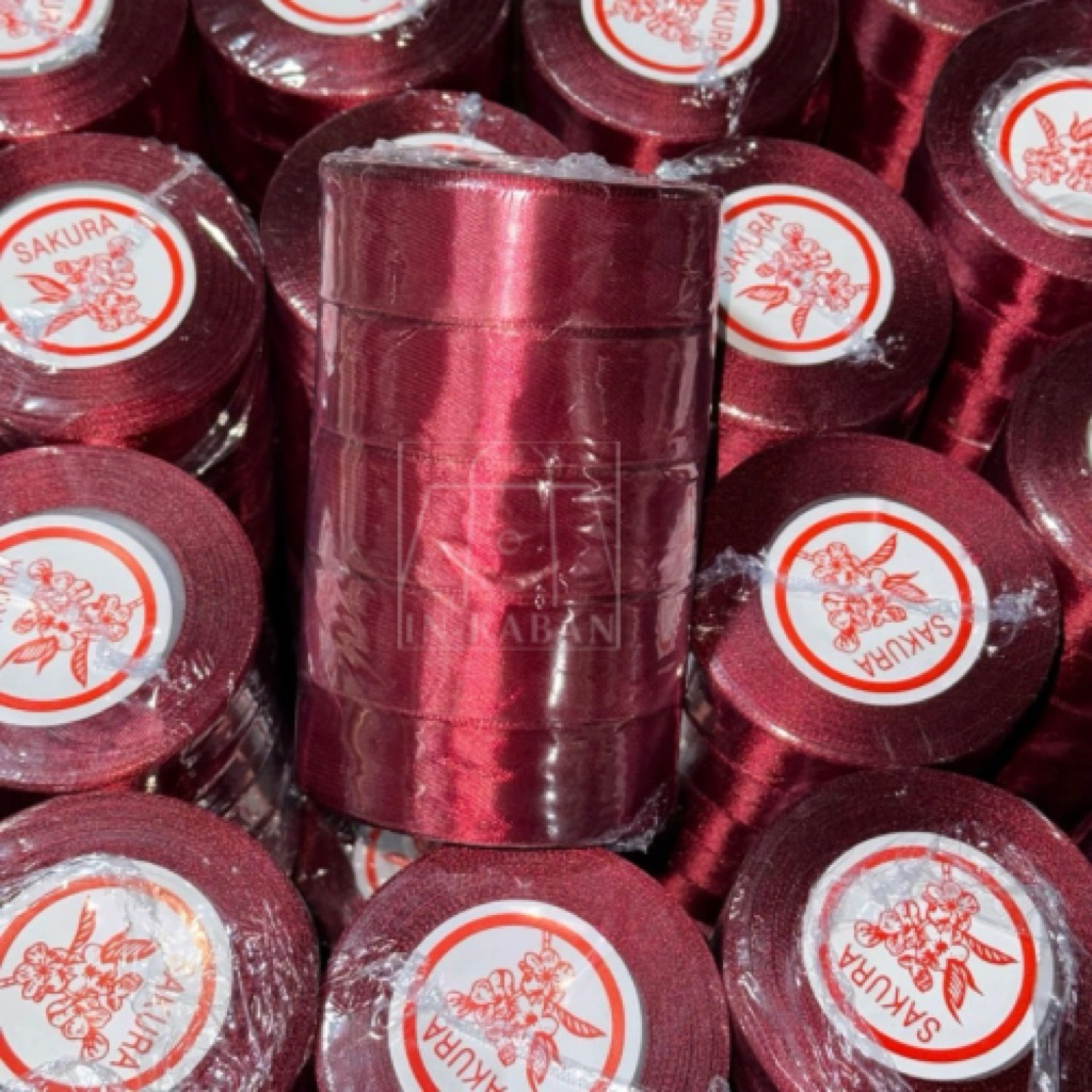 

[1 SLOP] PITA SATIN 1 INCH MAROON IMPORT 22mtr