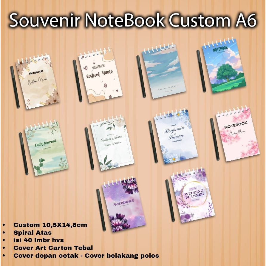 

Souvenir Notes Souvenir Notebook Souvenir Pernikahan Seminar Khitanan Custom Cover A6