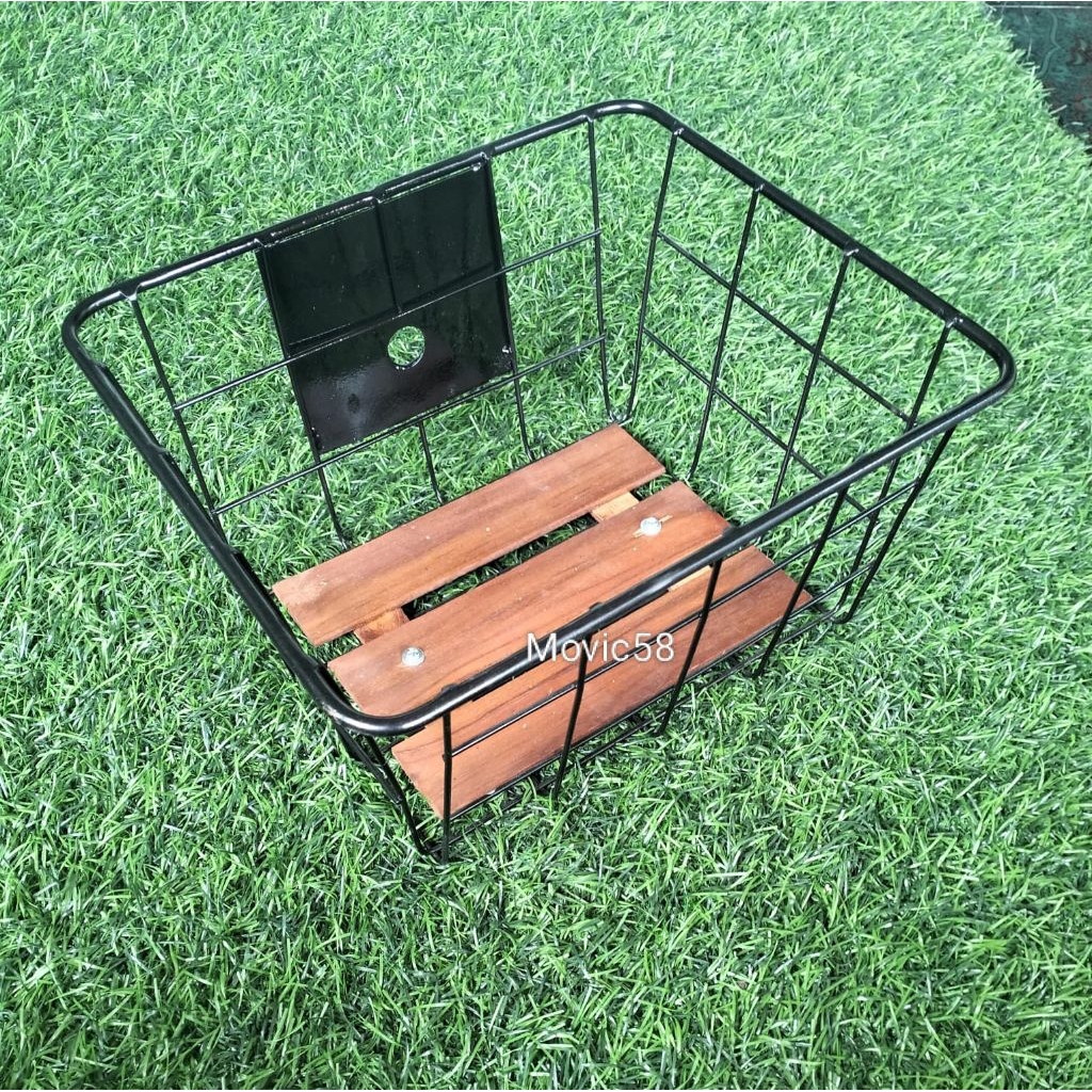 Keranjang sepeda Lipat fron blok keranjang alas kayu  sepeda lipat front blok
