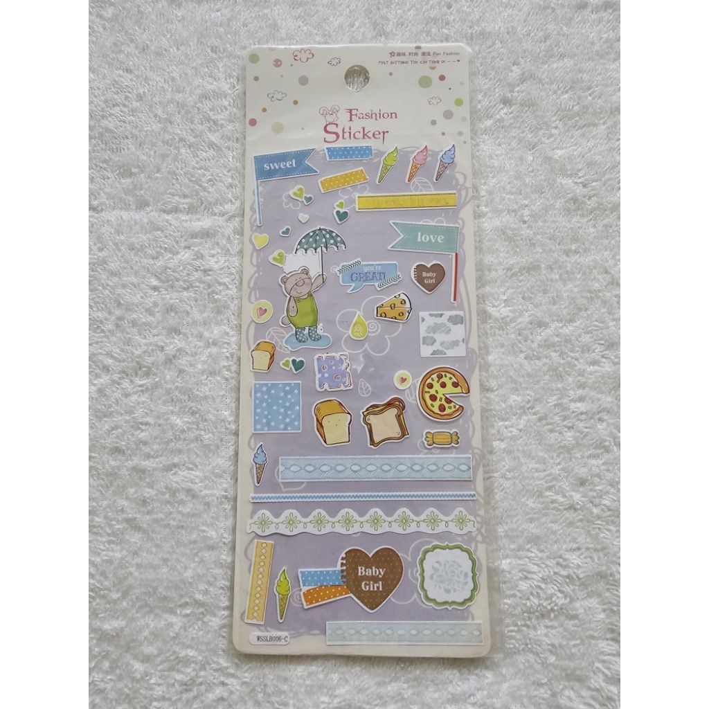 

(Baca Deskripsi) Wawa Fun Fashion Sticker Cute Bear for Journal, Memo & Card