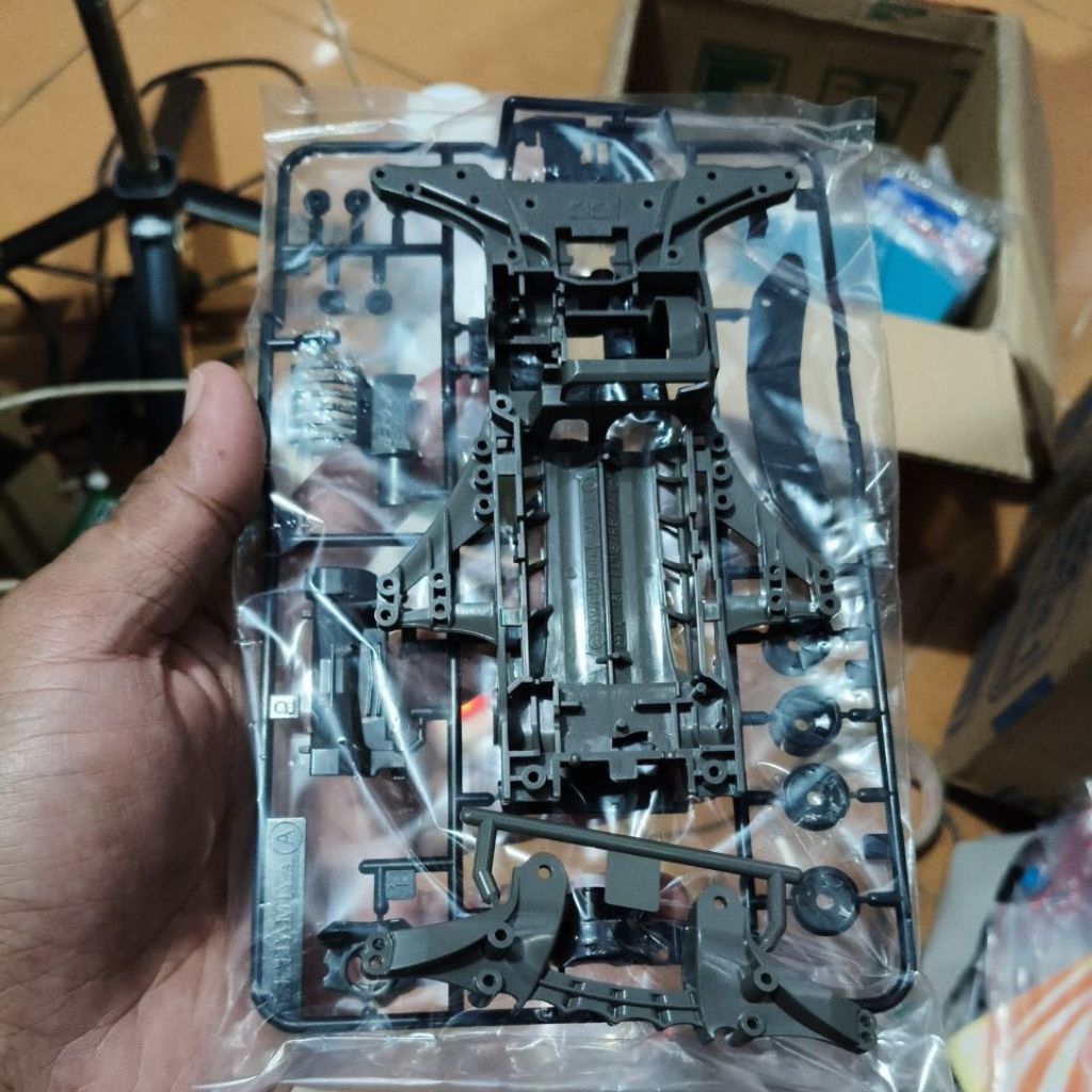 Tamiya Casis Chassis Fma Olive Grey + Gearbox Fm-a Hitam + Akar Fm-a Olive Grey