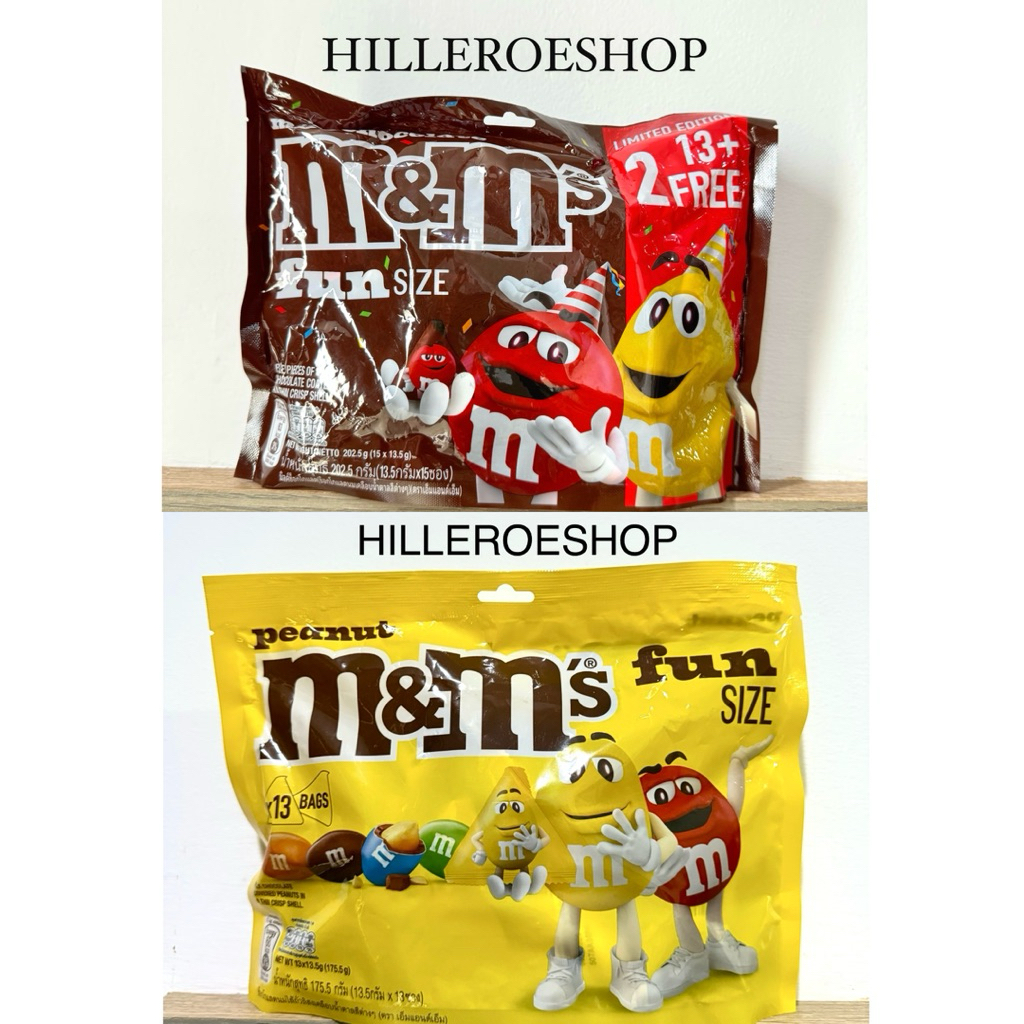 

COKLAT M&M’s FUN SIZE LIMITED 13+2 FREE 202,5GRAM / M&M PEANUT 13 BAGS 175,5GRAM CHOCOLATE 202,5GR