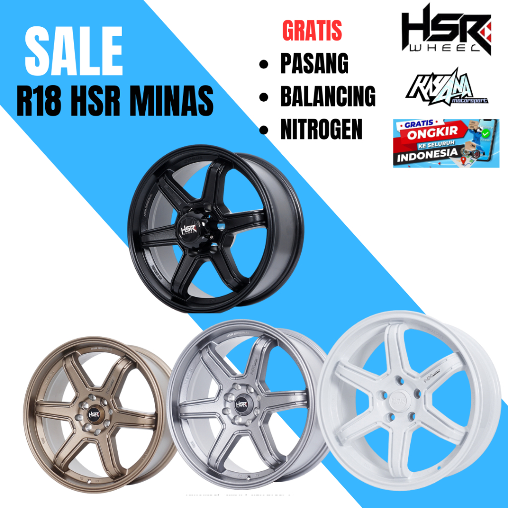 Velg mobil pajero fortuner ring 18 original HSR minas lebar 8 et 15 model palang te37 gratis ongkir