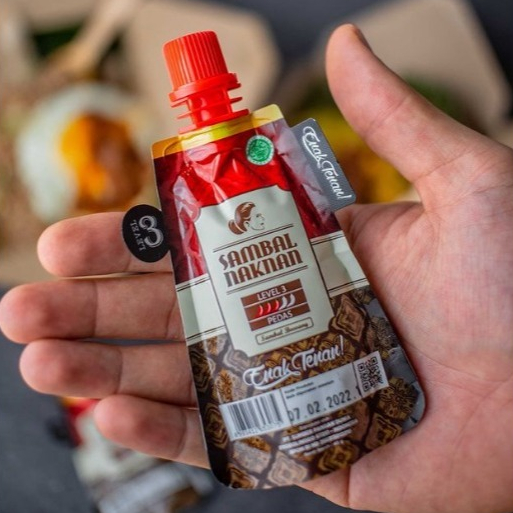 

SAMBAL NAKNAN: Sambal Bawang Merah Kemasan Pouch 45 gram / Level 3-Medium / Level 5-Extra