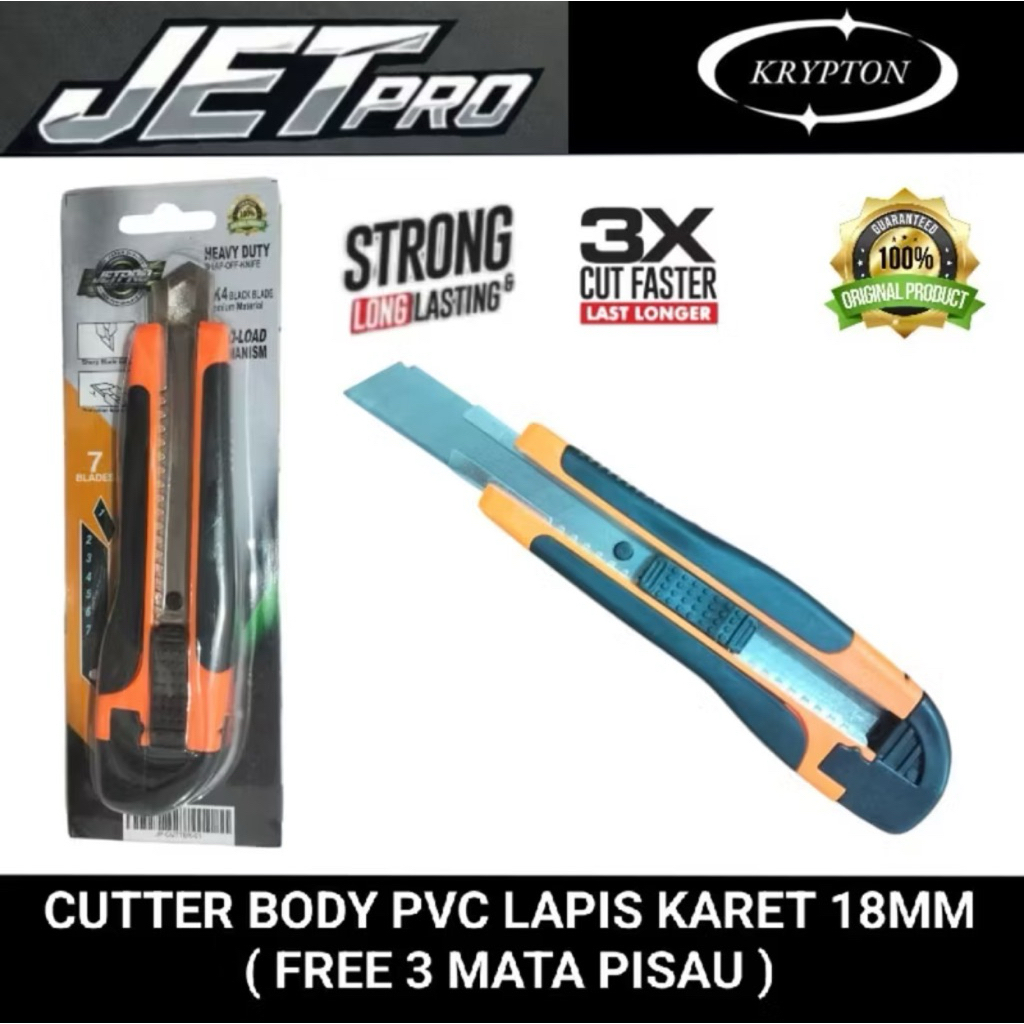 

JETPRO Cutter body pvc lapis karet 18mm ( free 3mata pisau ) high quality