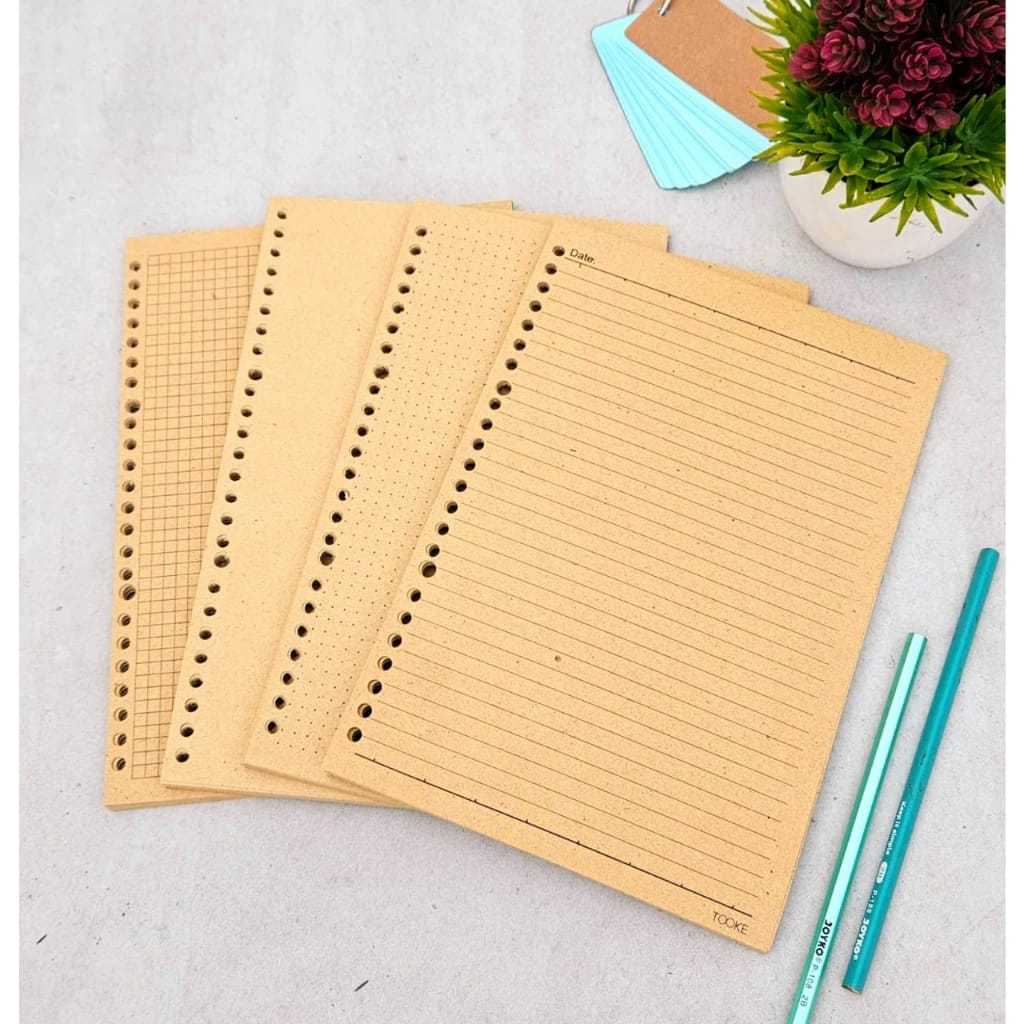 

50 LEMBAR LOOSE LEAF A5 ,B5 KERTAS FILE KERTAS REFIL BINDER GRID LINE ,DOTTED , BLANK TEBAL